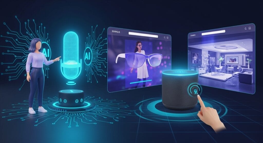 AI in web design in 2025 trends with voice search and AR/VR