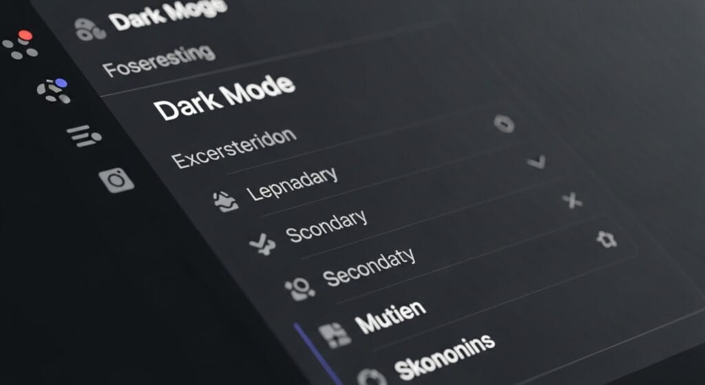 Optimized contrast and typography in Dark Mode UX Design 2025 ensuring superior readability and visual hierarchy.
