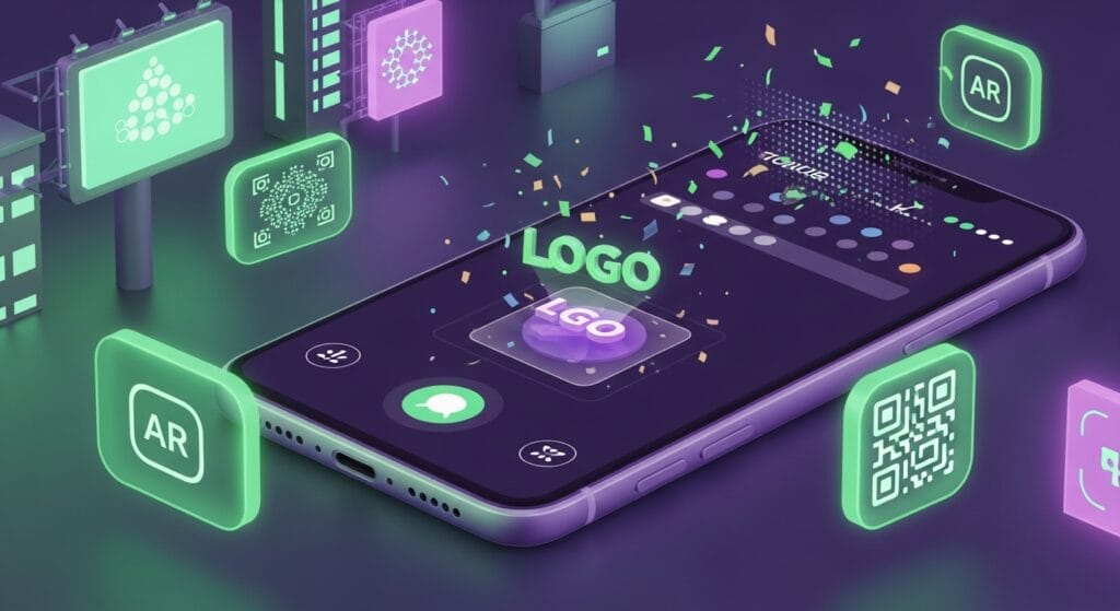 AR branding 2025 social media filter with 3D logo animation